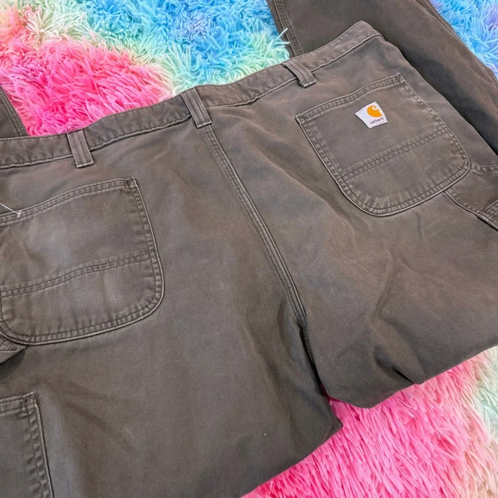 Carhartt Carpenter Pants Mens 44x30‎ Brown Relaxed Fit  Canvas Utility